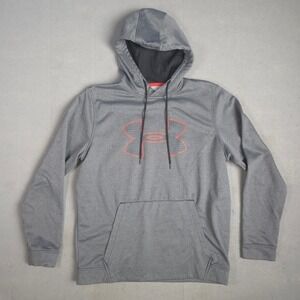 Under Armour Hoodie Pullover ColdGear Athletic Activewear Gray Large